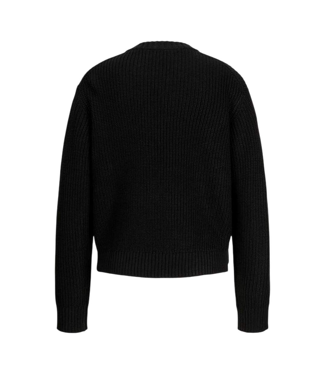 Pull Manches Raglan Motif/style Tricoté Femme Noir JJXX-2