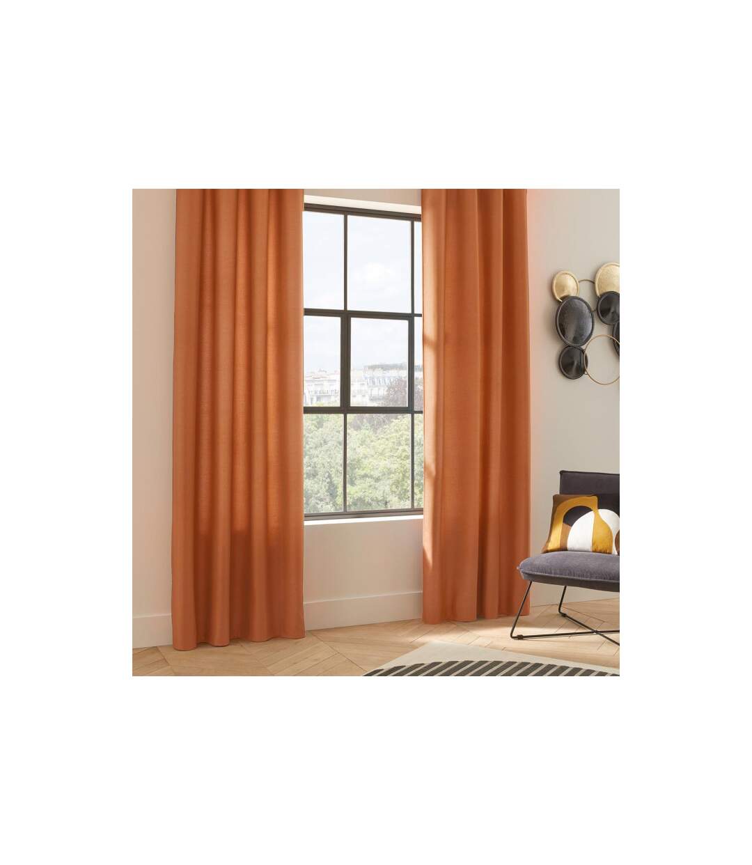 Rideau Isolant à Œillets Eliat 140x260cm Terracotta-3