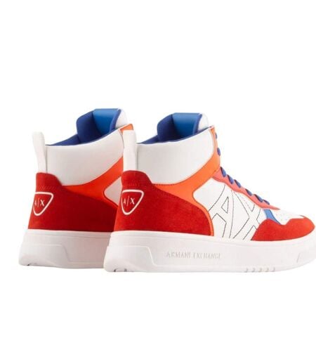 Baskets Homme Blanc Rouge Orange Armani Exchange