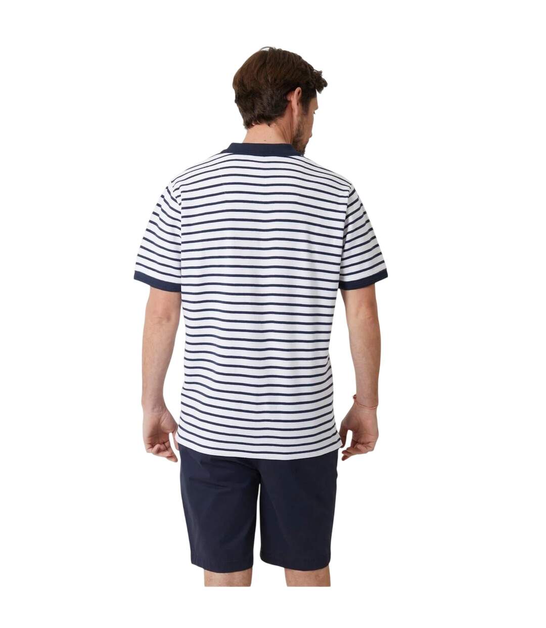 Polo Motif/style À Rayures Crail Homme Bleu Marine Blanc Saltwell-3
