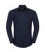 Russell Collection Mens Oxford Easy-Care Tailored Long-Sleeved Shirt (Bright Navy)