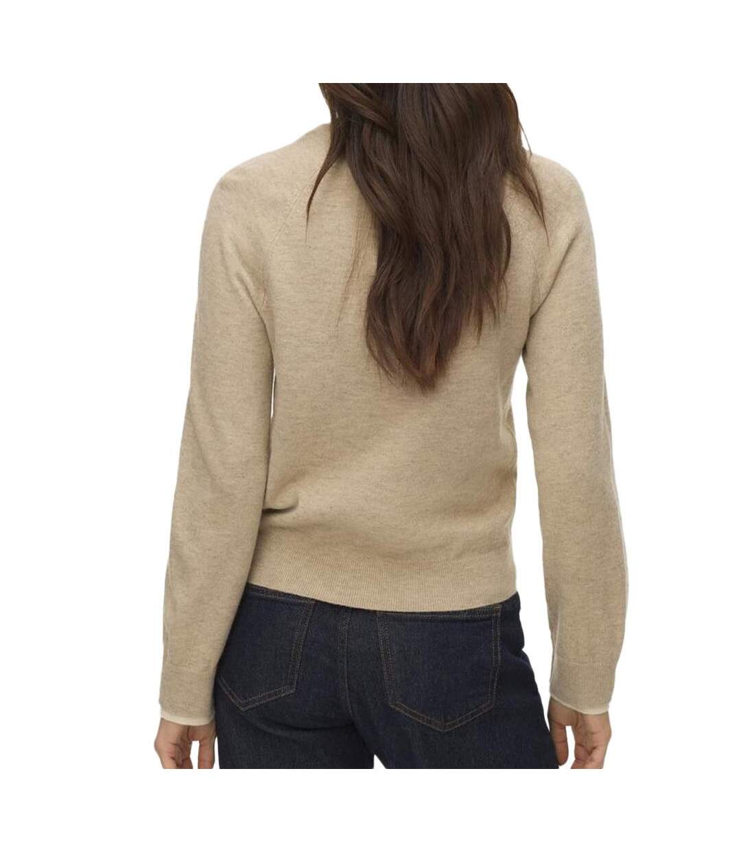 Pull beige femme vero moda wonderful-2