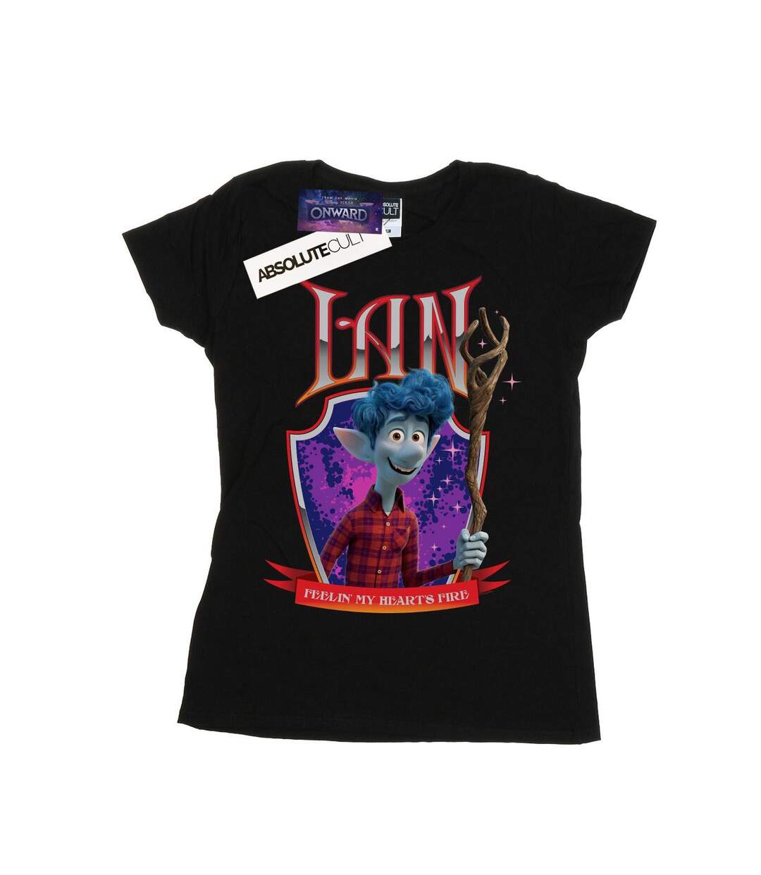 Disney T-shirt en coton Onward Ian Heart's Fire pour femmes et hommes (Noir) - UTBI36560-1