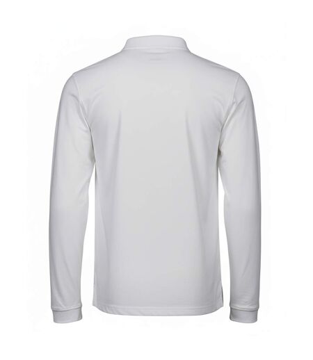 Polo Manches Longues Luxury Homme Blanc Tee Jays