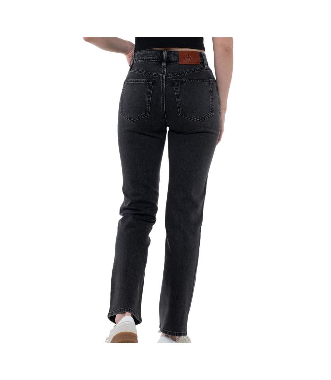 Jean droit noir femme calvin klein jeans lv047b909g-2