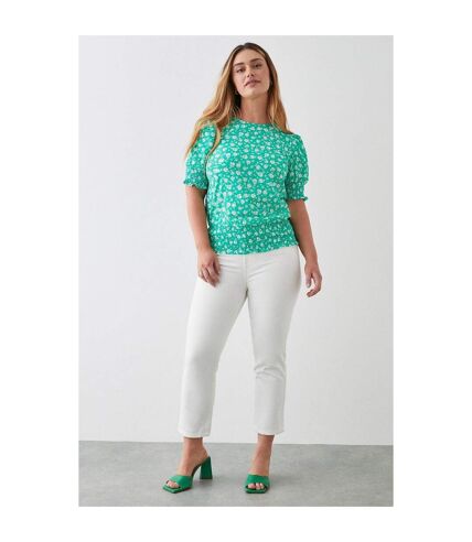 Dorothy Perkins Womens/Ladies Ditsy Print Shirred Top (Green) - UTDP1896