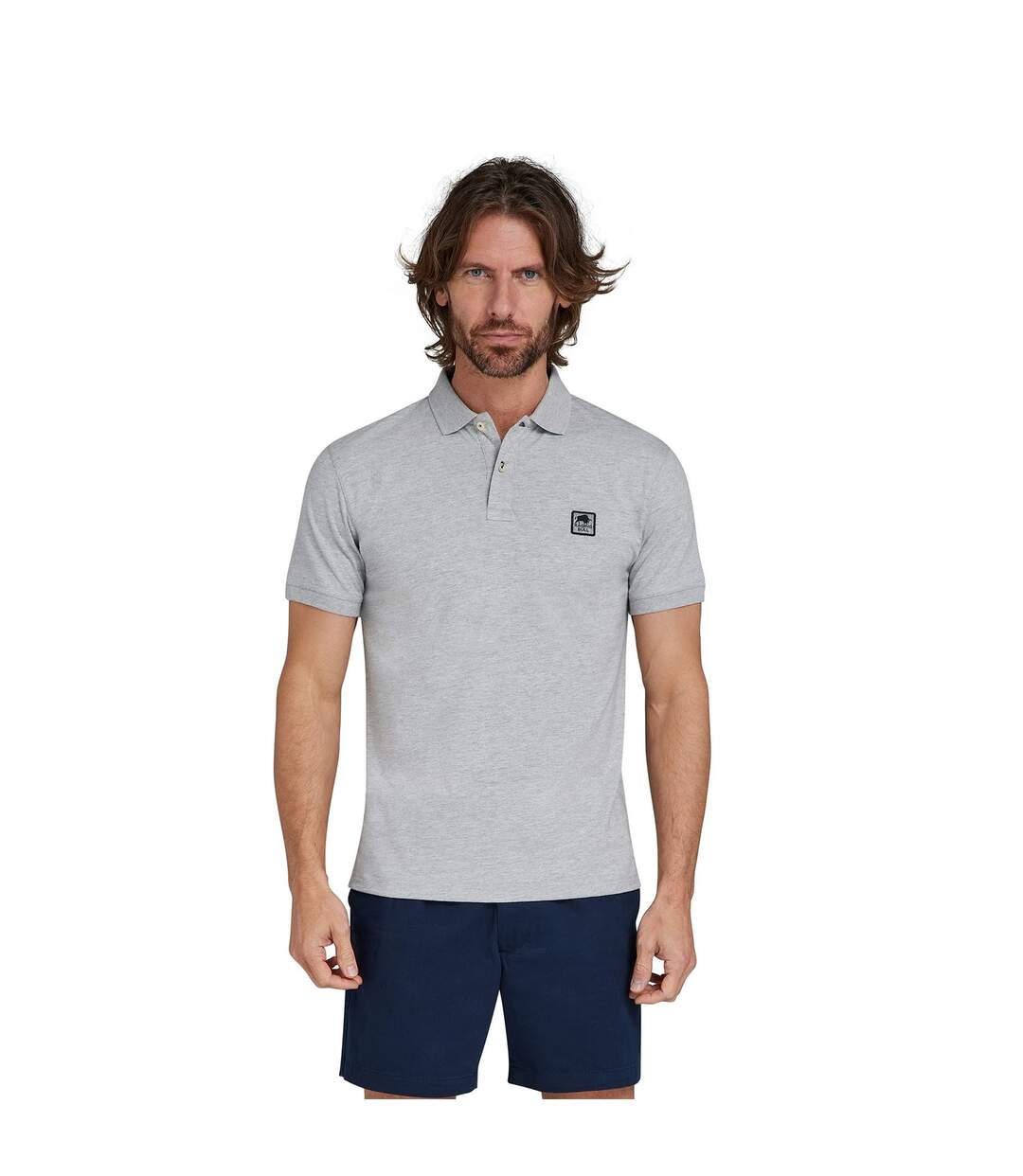 Polo homme gris chiné Raging Bull-3