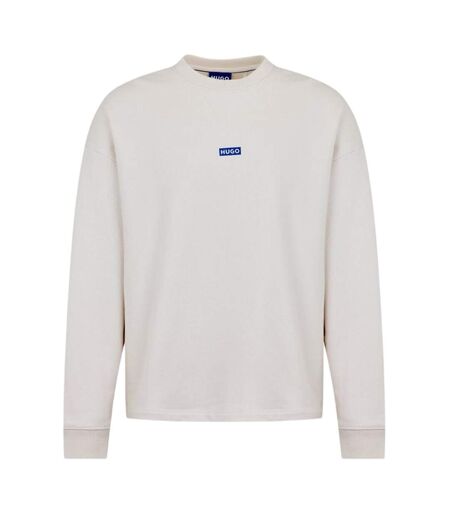 Mens Logo Sweatshirt White Blue Hugo