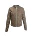 Womens/ladies Mock Neck Racer Jacket Brown Kangol-2