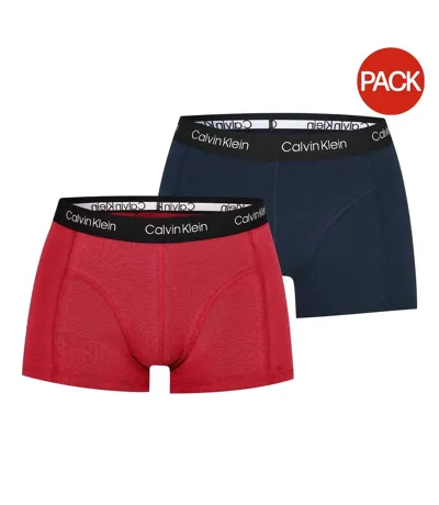 Lot De 2  Sous-vêtements Homme Bleu Marine Rouge Calvin Klein