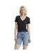 Womens/ladies Ribbed V Neck Top Caviar Levis-1