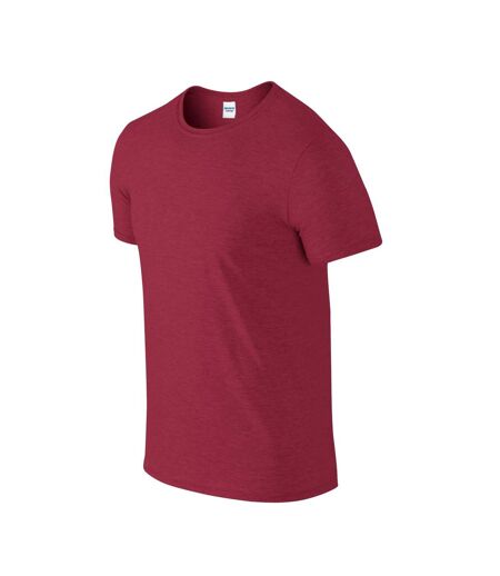 T-shirt softstyle adulte rouge foncé chiné Gildan