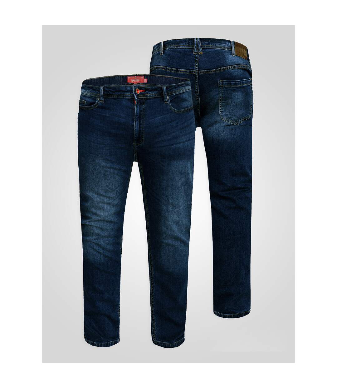 D555 Jean Extensible Coupe Cintrée Ambrose Homme Bleu Foncé Délavé Duke-4