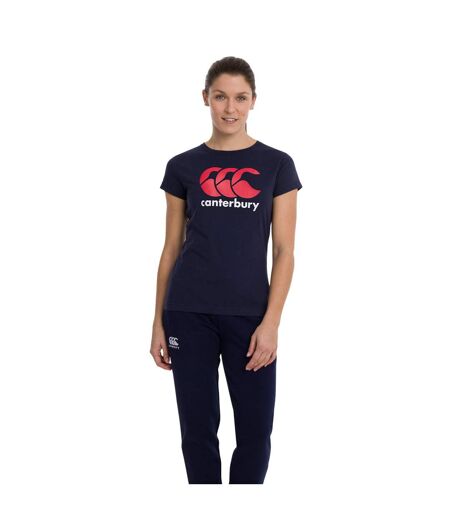 Womens/ladies Logo T-shirt Navy Canterbury