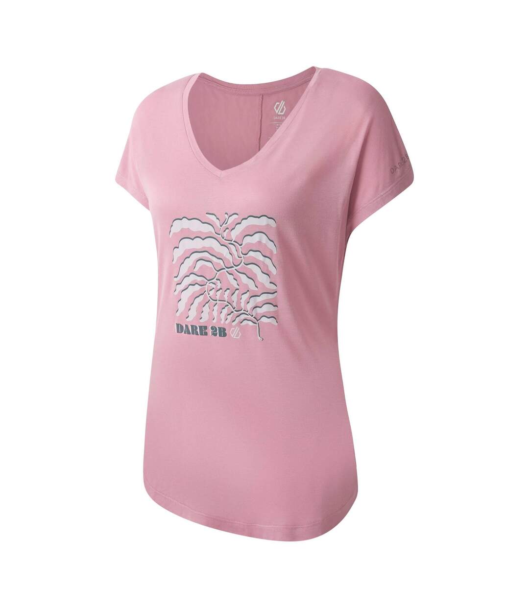 Womens/ladies Serene Leaves T-shirt Lilas Dare 2B-4