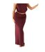 Jupe Longue Motif/style Colonne Femme Bordeaux Missy Empire-2