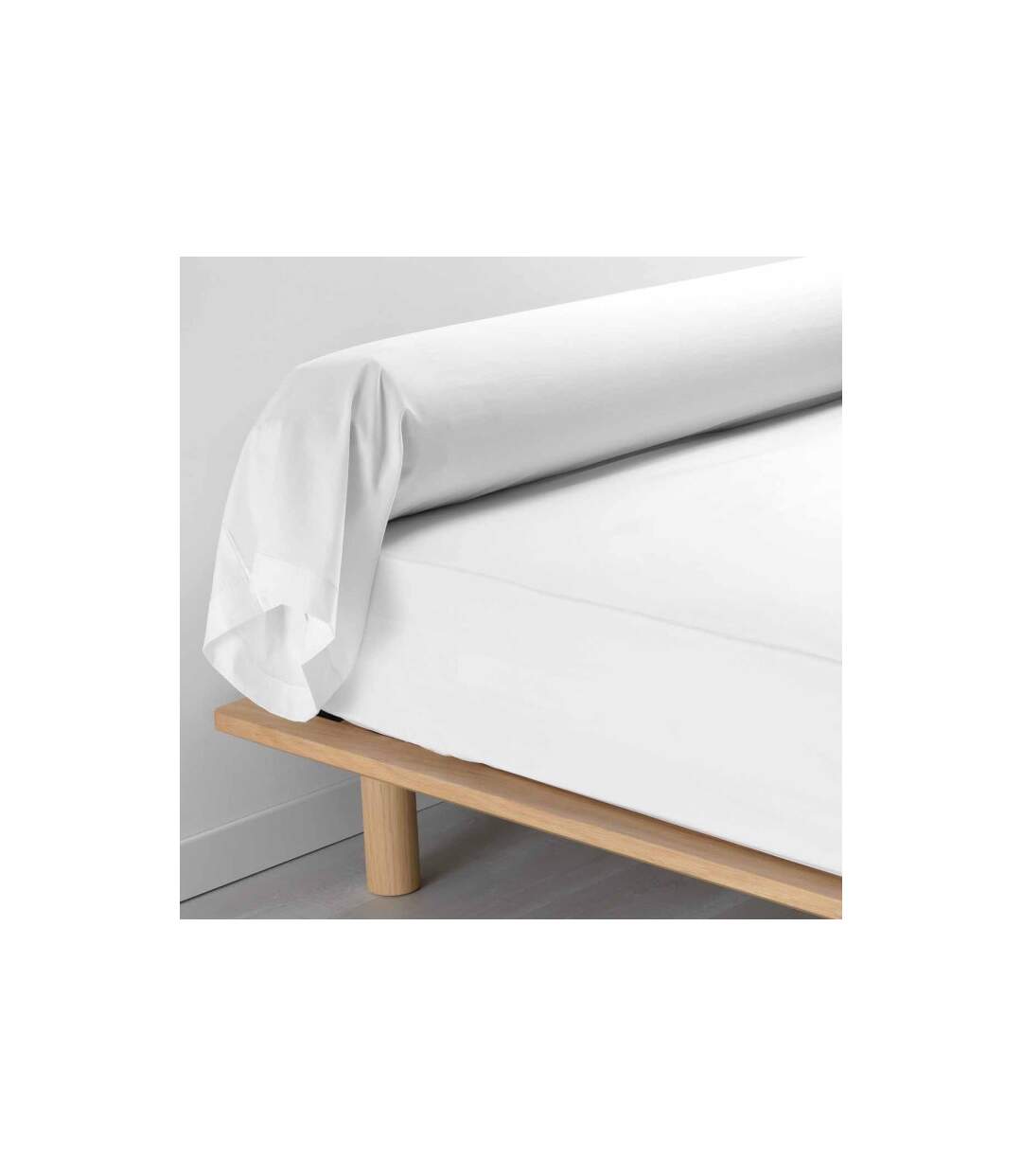 Taie de Traversin Percaline 85x185cm Blanc-1