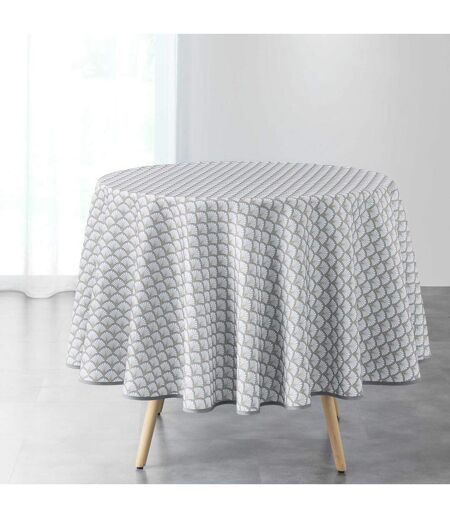 Nappe Ronde Imprimée Artchic 180cm Blanc