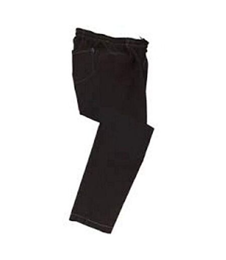 Pantalon de cuisinier anti-froissement unisexe noir Le Chef