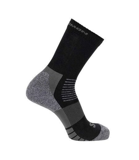 Pack Of 2  Womens/ladies Merino Wool Crew Socks  Black Grey Salomon