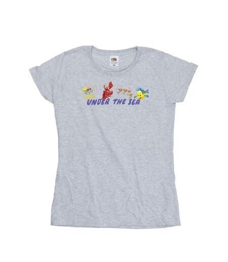 Disney T-shirt en coton Femme/Ladies The Little Mermaid Under The Sea (Gris sportif) - UTBI26455
