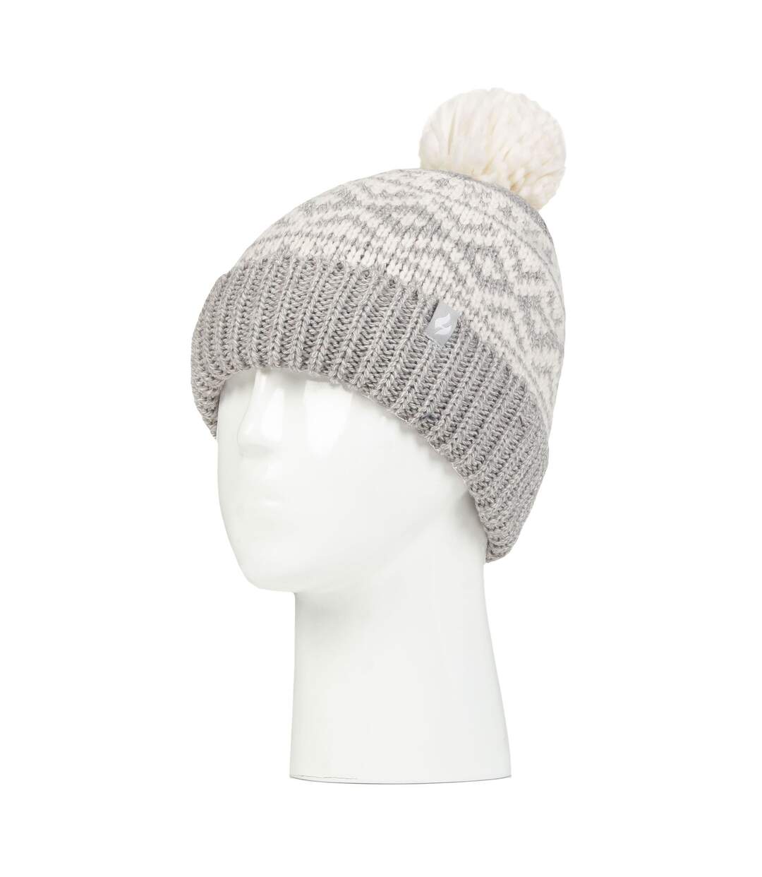 Bonnet à pompon épais à motifs pour femme-3