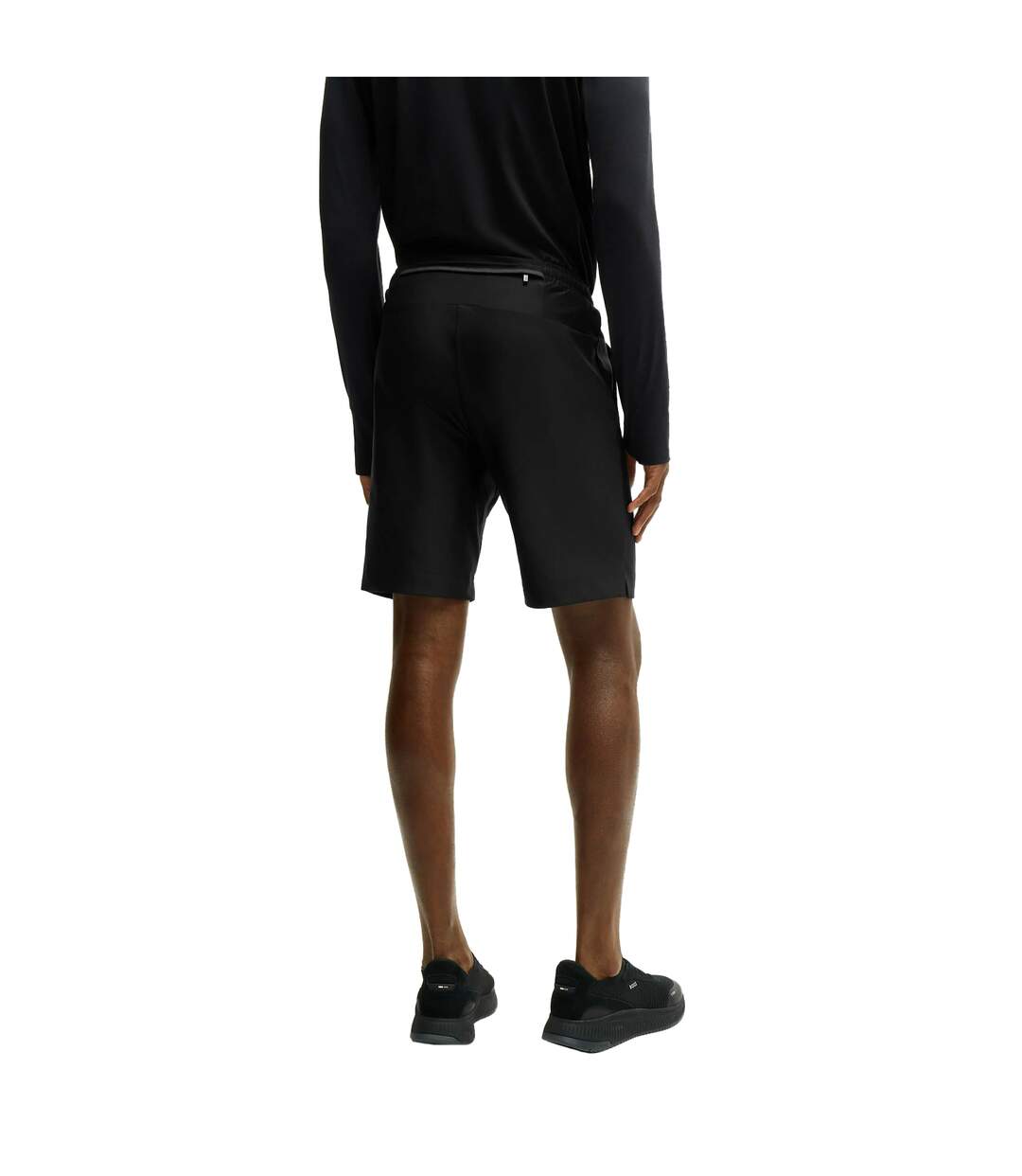 Mens Active Elasticated Waist Sweat Shorts Black Boss-3