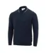 Mens Long-sleeved Polo Shirt Navy Grey Firetrap-3