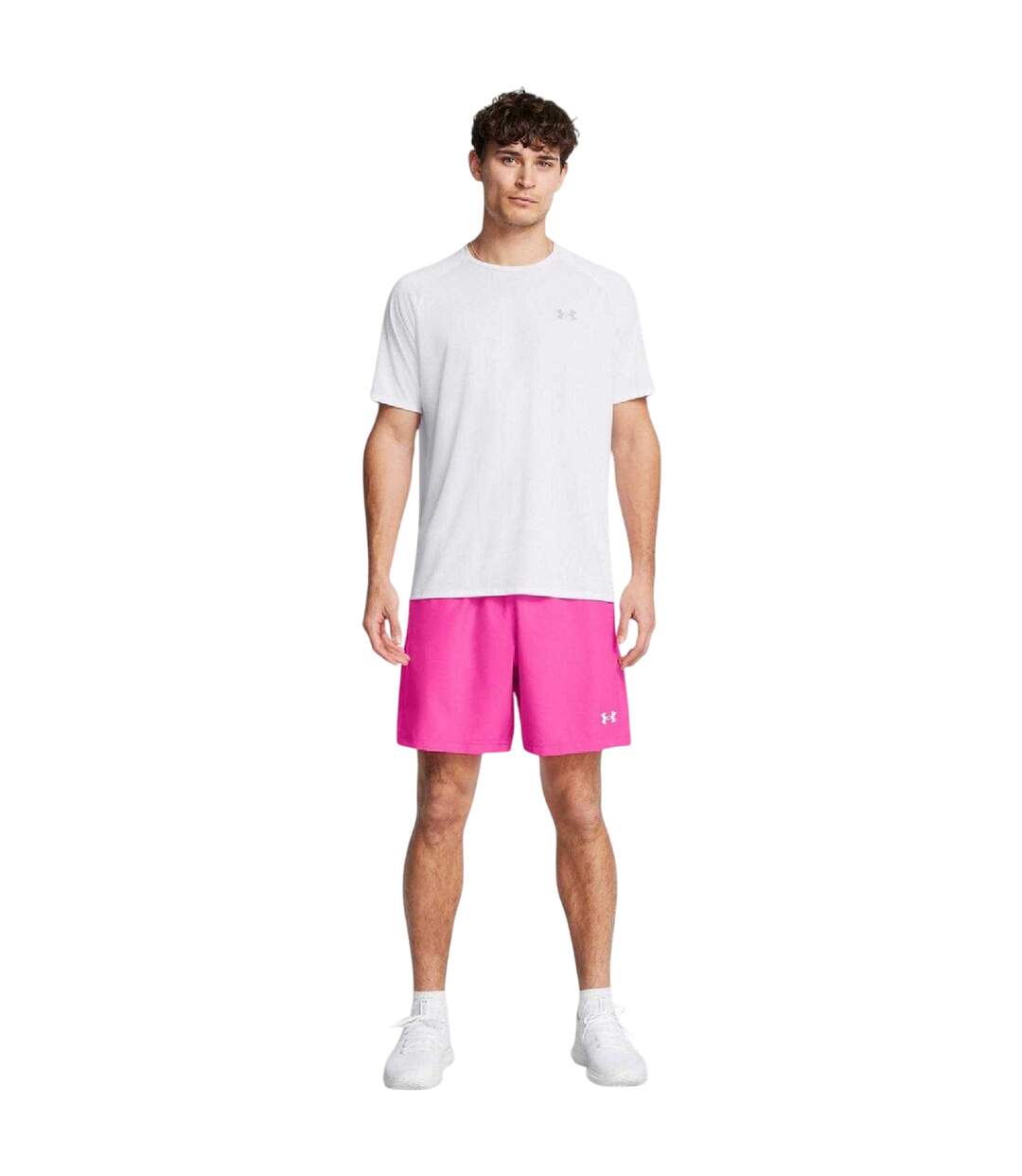 Mens Halfback Embossed Shorts Pink Under Armour-4