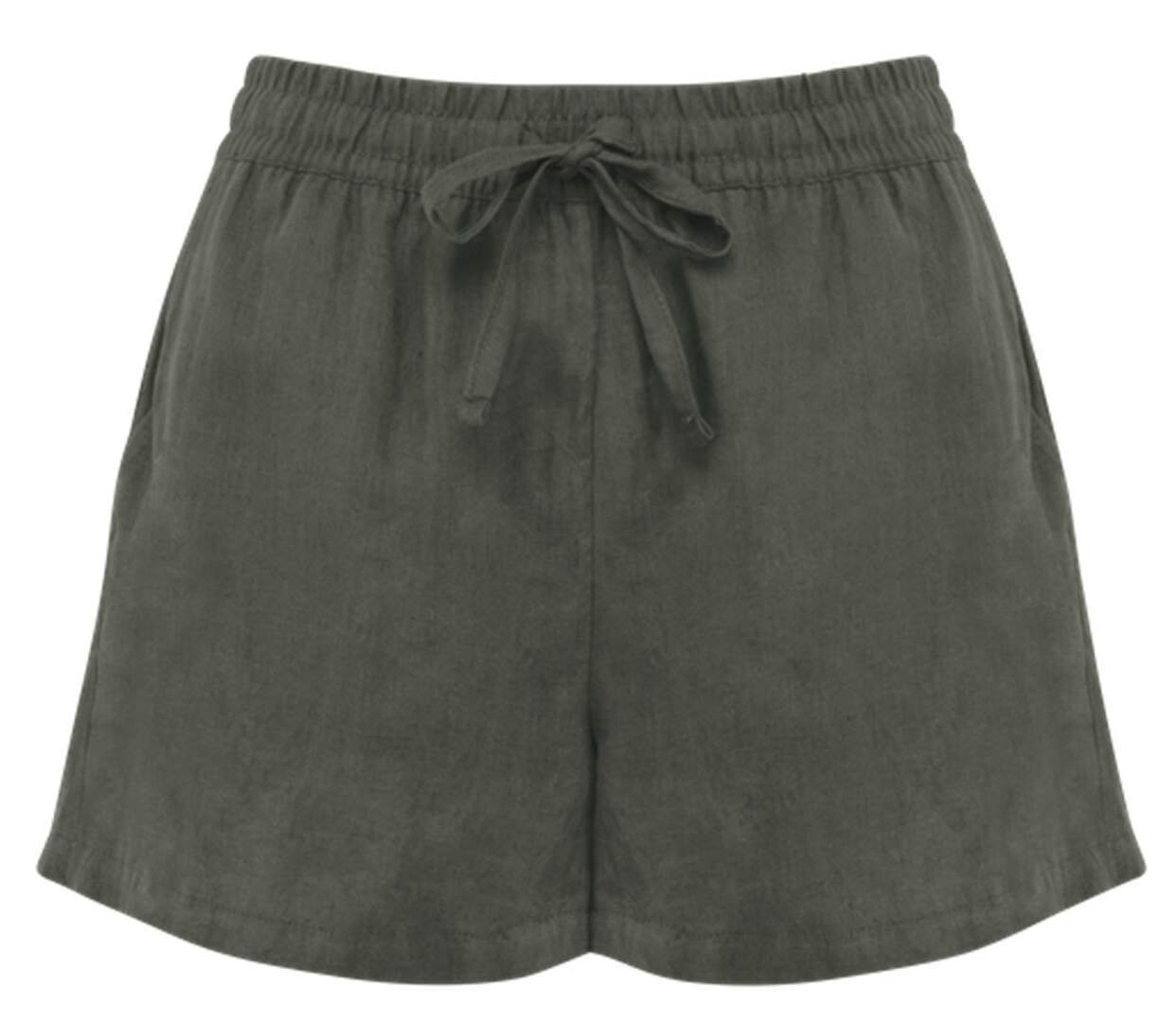 Short en lin - Femme - PATS723 - vert kaki-1
