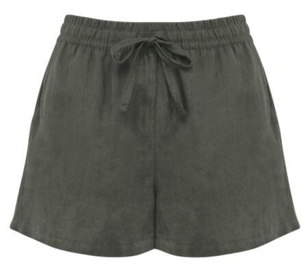 Short en lin - Femme - PATS723 - vert kaki