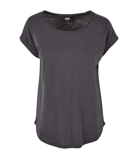 Womens/ladies long slub t-shirt dark shadow Build Your Brand