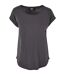 Womens/ladies long slub t-shirt dark shadow Build Your Brand-1