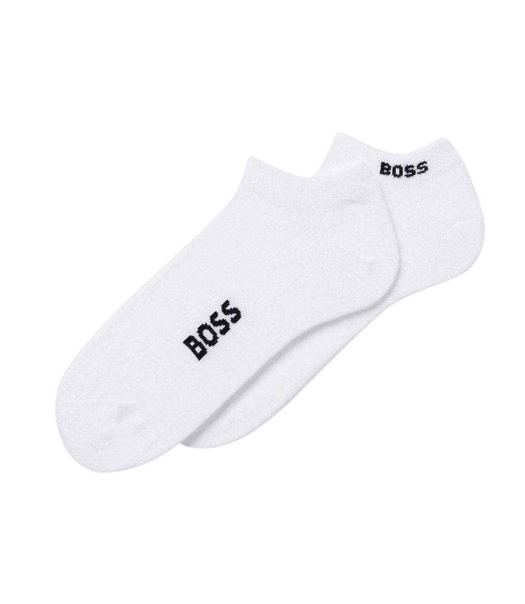 Lot De 2  Socquettes Adulte Blanc Boss-2