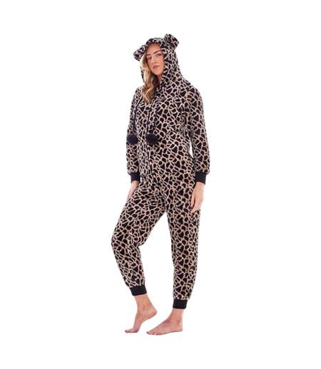 Combinaison Motif/style Imprimé Léopard Femme Marron Noir Keanu