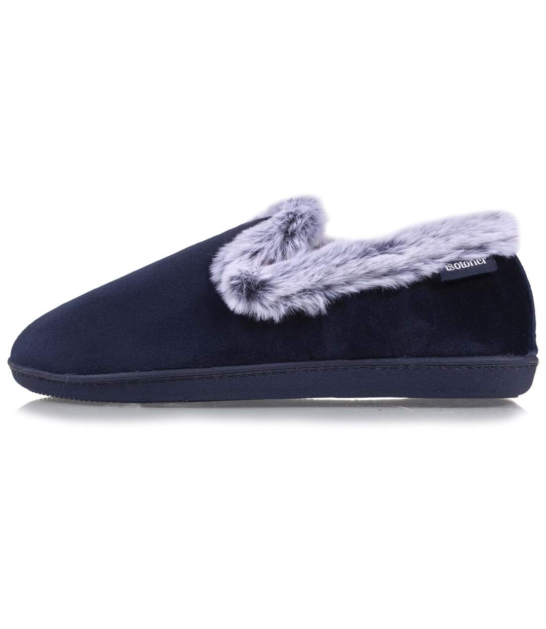 Isotoner Chaussons Charentaises femme détails fausse fourrure-3