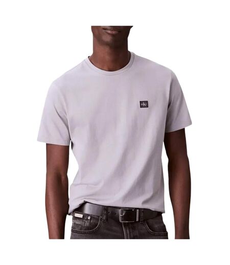 T-Shirt gris homme calvin klein jeans badge 30s jersey-bright - l