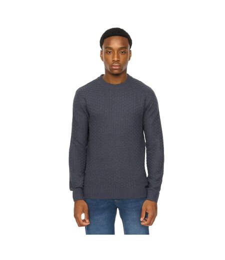 Pull Motif/style Texturé Matera Homme Bleu Marine Duck And Cover