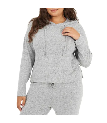 Sweat À Capuche Femme Gris Chiné Brave Soul