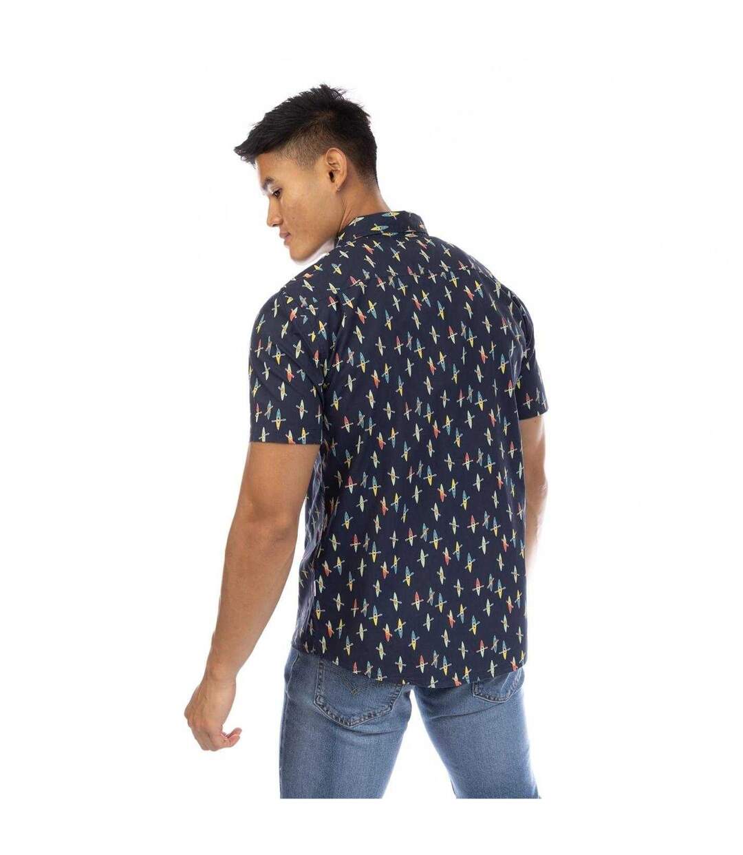 Mens Inman Button Detail Shirt Aquatic Peter Werth-2