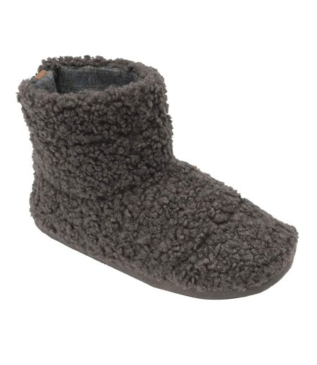 Mens Furry Sherpa Memory Foam Slipper Boots