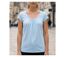 Tee-shirt Mayflower Djibouti3 en coton bio : la douceur du bleu clair et des fronces féminines-1