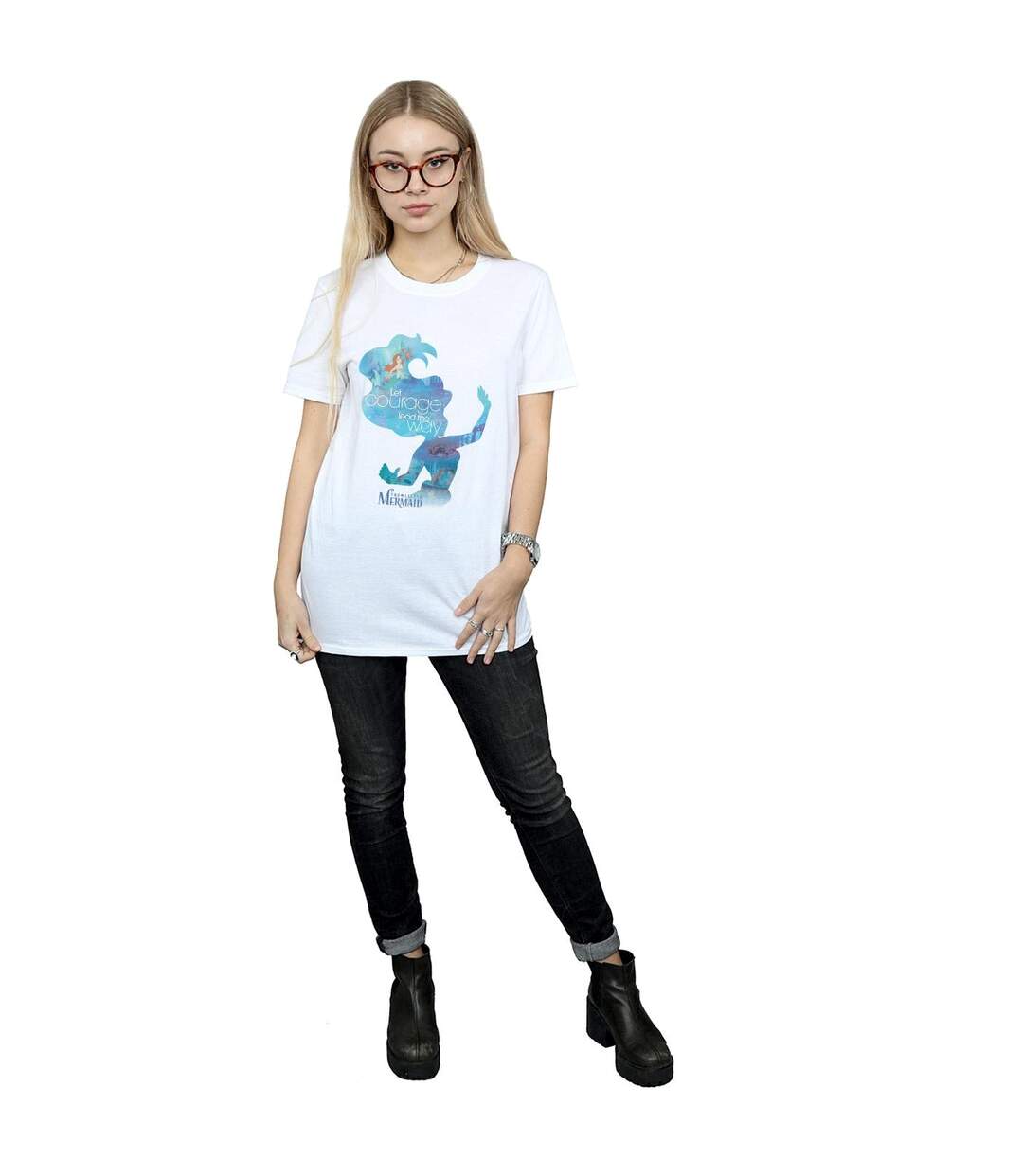 Disney Princess - T-shirt ARIEL FILLED SILHOUETTE - Femme (Blanc) - UTBI42579-4