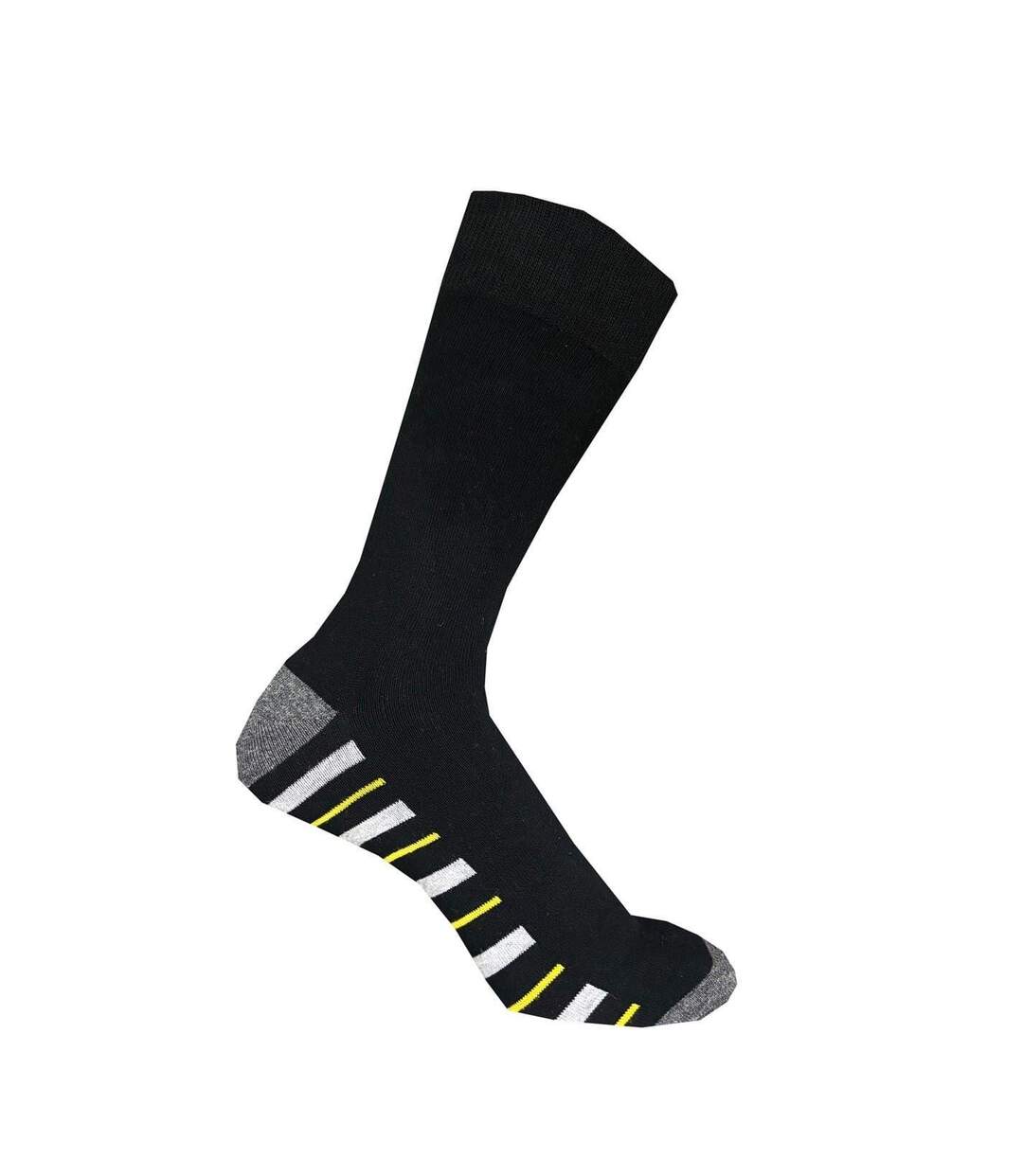 Pack Of 7  Mens Striped Ankle Socks  Black Grey Firetrap-2
