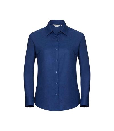 Womens/ladies oxford long-sleeved shirt bright royal blue Russell Collection