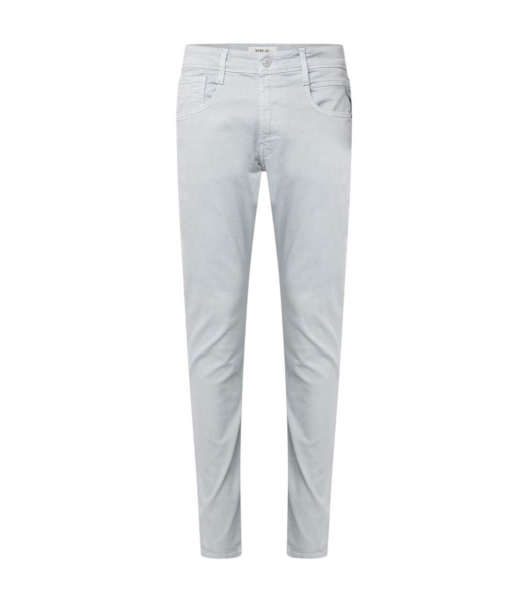 Mens Anbass Cotton Blend Plain Slim Jeans Light Blue Replay-1