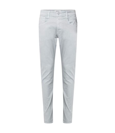 Mens Anbass Cotton Blend Plain Slim Jeans Light Blue Replay
