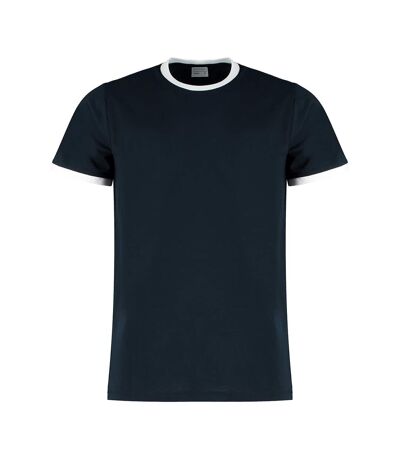 Kustom Kit Mens Ringer T-Shirt (Navy/White)