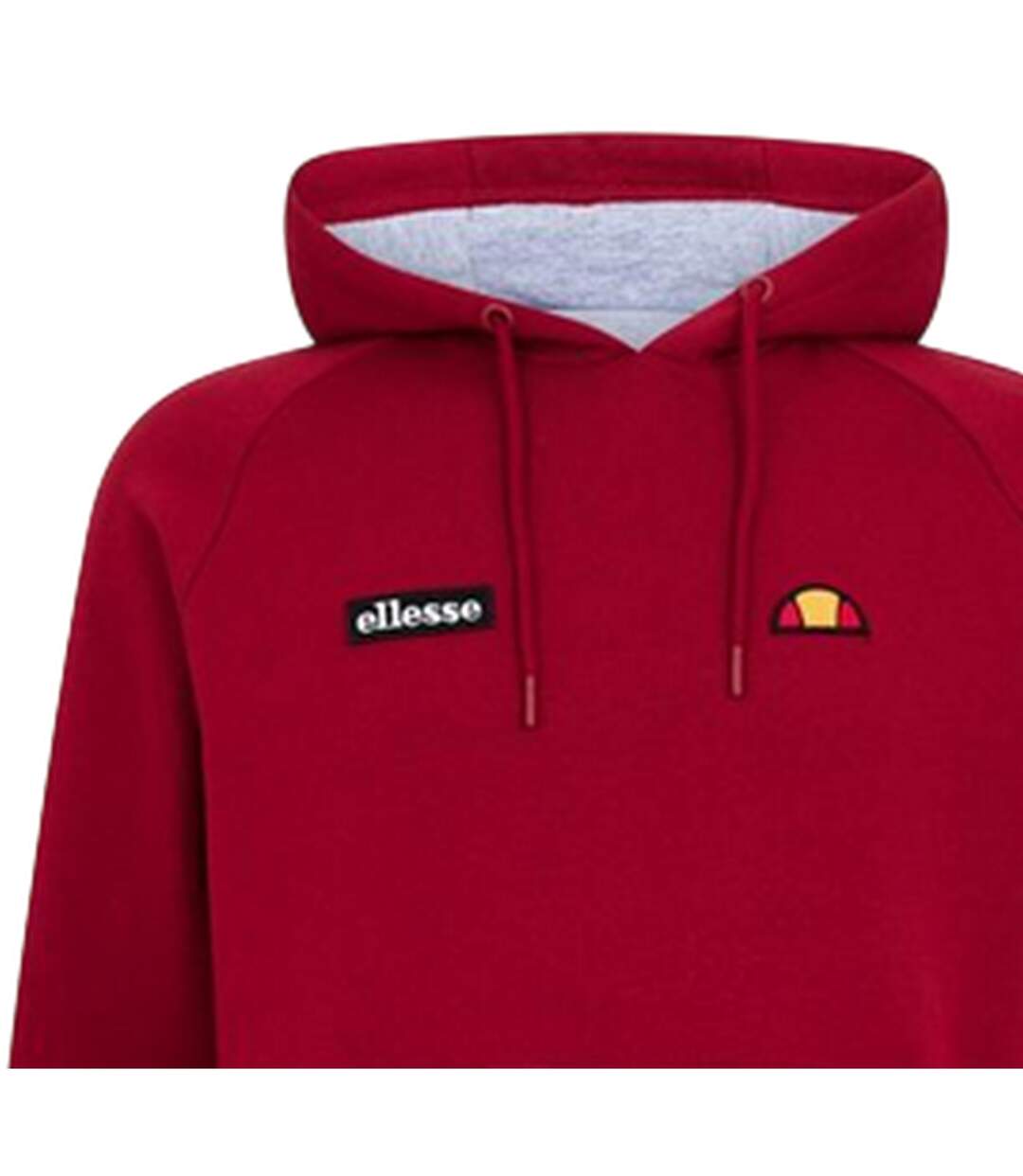 Mens Embroidered Raglan Hoodie Burgundy Ellesse-4