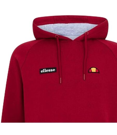 Mens Embroidered Raglan Hoodie Burgundy Ellesse